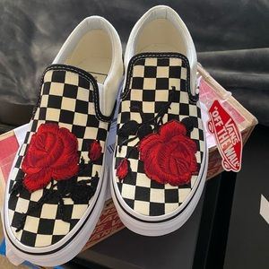 Custom Rose Embroidered Vans